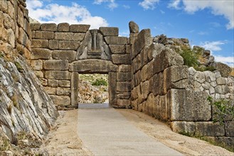 The road to Lion Gate (1.240 B.C.) Mycenae, Greece, Europe