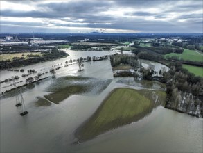 Marl-Haltern am See, North Rhine-Westphalia, Germany, Flooding on the Lippe, river in the Ruhr