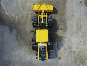 Top view of a bulldozer