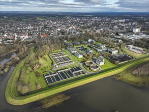 Dorsten, North Rhine-Westphalia, Germany, floods on the Lippe, river in the Ruhr area, retention