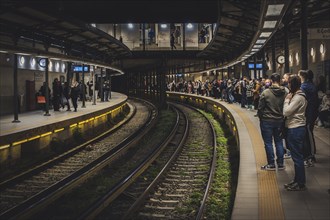 Athens, Greece, November 27th 2023: View on Monastiraki metro station platform in Athens, Greece,