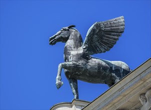 Pegasus sculpture at the Alte Oper, Frankfurt am Main, Hesse, Germany, Europe