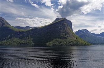 View over the Isfjorden, a fjord in Norway