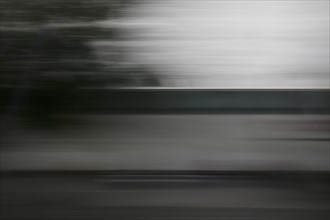 Long exposure from a moving train, Ennepetal, North Rhine-Westphalia, Germany, Europe