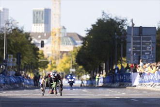 Handbikers on Potsdamer Platz at the 50th BMW Berlin Marathon 2024 on 29 September 2024