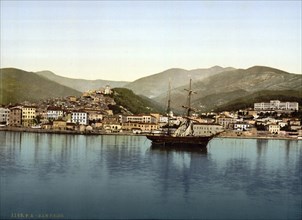 The harbour, San Remo, Riviera, Italy, around 1895, Historical, digitally restored reproduction