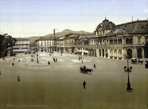 Massenaplatz, Nice, Riviera, France, c. 1895, Historic, digitally restored reproduction from a 19th