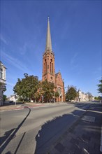 Evangelical Church of Christ on Münsterstraße in Bocholt, Münsterland, Borken district, North