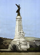 Centenary monument, Nice, Riviera, France, c. 1895, Historic, digitally restored reproduction from