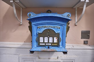 Historic letterbox in Michelstadt, Odenwald, Odenwaldkreis, Hesse, Germany, Europe