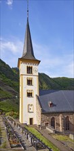 St Laurentius church and cemetery in Bremm, Cochem-Zell district, Rhineland-Palatinate, Germany,