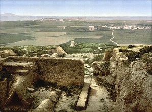 Tombs and view of Goletta, Carthage, Tunisia, c. 1895, Historical, digitally restored reproduction