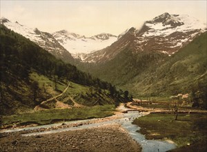 Valley of Lys, Luchon, Pyrenees, France, ca 1890, Historical, digitally restored reproduction from