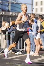 Jacob Sommer Simonsen Denmark on Potsdamer Platz at the 50th BMW Berlin Marathon 2024 on 29