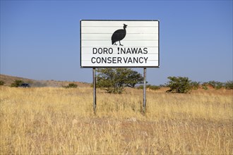 Sign Doro !Nawas Conservancy, nature conservation, near Twyfelfontein, Damaraland, Kunene Region,