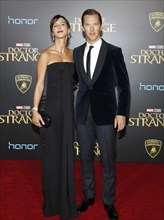 Benedict Cumberbatch and Sophie Hunter at the World premiere of 'Doctor Strange' held at the El