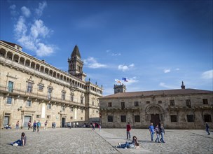 Old town landmark Obradoiro Square near santiago de compostela cathedral spain