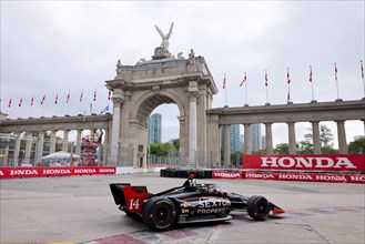 SANTINO FERRUCCI (14) of Woodbury, Connecticut runs through the streets during the Honda Indy