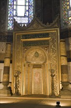 Prayer niche Mihrab in Hagia Sophia, Istanbul, Turkey, Asia