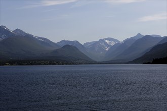 View over the Isfjorden, a fjord in Norway