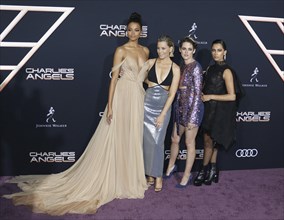 Elizabeth Banks, Ella Balinska, Kristen Stewart and Naomi Scott at the Los Angeles premiere of