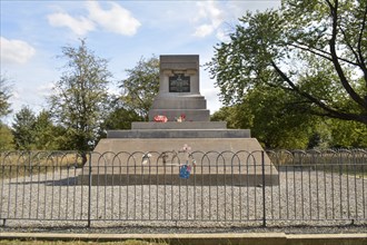 Zillebeke, Belgium, August 2018: monument in memory of WWI victims. Queen Victoria's Rifles. Hill