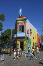 La Boca, Buenos Aires, Argentina, colourfully painted houses in the harbour district around the El