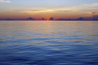 Sunset over the sea, Kai Islands, Moluccas, Indonesia, Asia