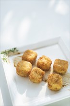 Croquetas spanish tapa fried breaded potato and ham croquetes