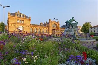 World Heritage Residence Ensemble Schwerin, railway station with richly decorated facades,