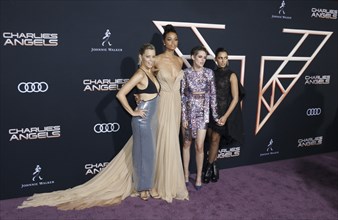 Elizabeth Banks, Ella Balinska, Kristen Stewart and Naomi Scott at the Los Angeles premiere of