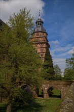 View of Johannisburg Castle in Aschaffenburg, Germany, Europe