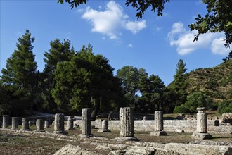 Gymnasion monument (2nd cent. B.C.) in Olympia, Greece, Europe