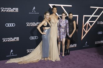 Elizabeth Banks, Ella Balinska, Kristen Stewart and Naomi Scott at the Los Angeles premiere of