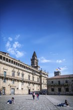 Old town landmark Obradoiro Square near santiago de compostela cathedral spain