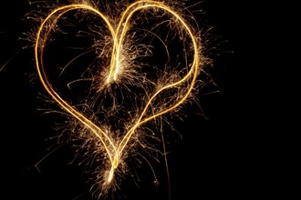 Sparklers heart, Using a camera with a slow shutter speed