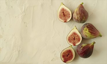 Figs on a soft ivory background AI generated