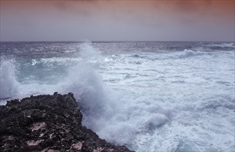 Storm on the coast, Netherlands Antilles, Bonaire, Caribbean, Caribbean Sea, Washington Slagbaai