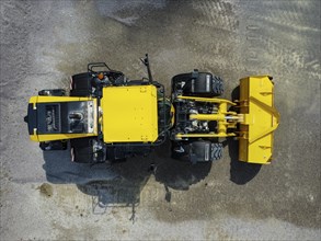 Top view of a bulldozer