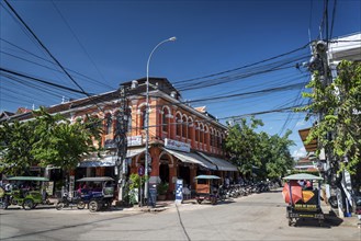 Siem Reap central city tourist area street in Cambodia near Angkor Wat