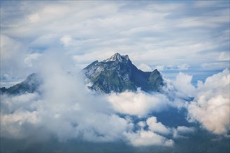 Panoramic view of the mountains at Lake Lucerne in Switzerland