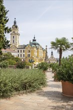 Historic city centre and central square with old historic buildings. Széchenyi Square in the centre