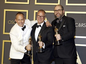 Jonas Rivera, Mark Nielsen and Josh Cooley at the 92nd Academy Awards, Press Room held at the Dolby