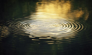 Ripples on a calm river, sunlight casting shimmering reflections AI generated