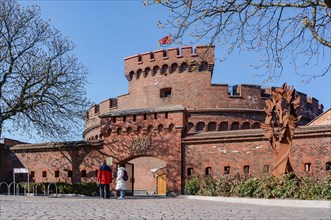 Kaliningrad, Russia, 2019, April 13: Kaliningrad regional amber museum. Don Tower. Rossgarten gate,