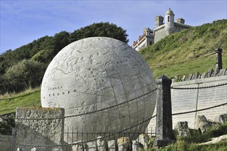 The Great Globe made of Portland stone near Durston Castle on the Isle of Purbeck along the