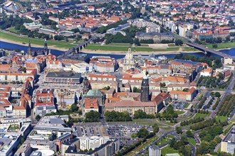 Aerial view of Dresden Old Town