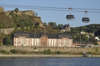 Dicasterial building on the banks of the Rhine with cable car and gondolas to UNESCO