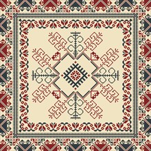 Traditional Latvian embroidery seamless pattern, vector illustration