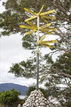 Cardinal points, Kaiteriteri, New Zealand, Oceania